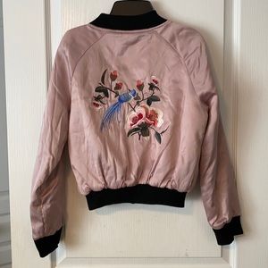 Girls’ Jou Jou Satin Embroidered Bomber Jacket